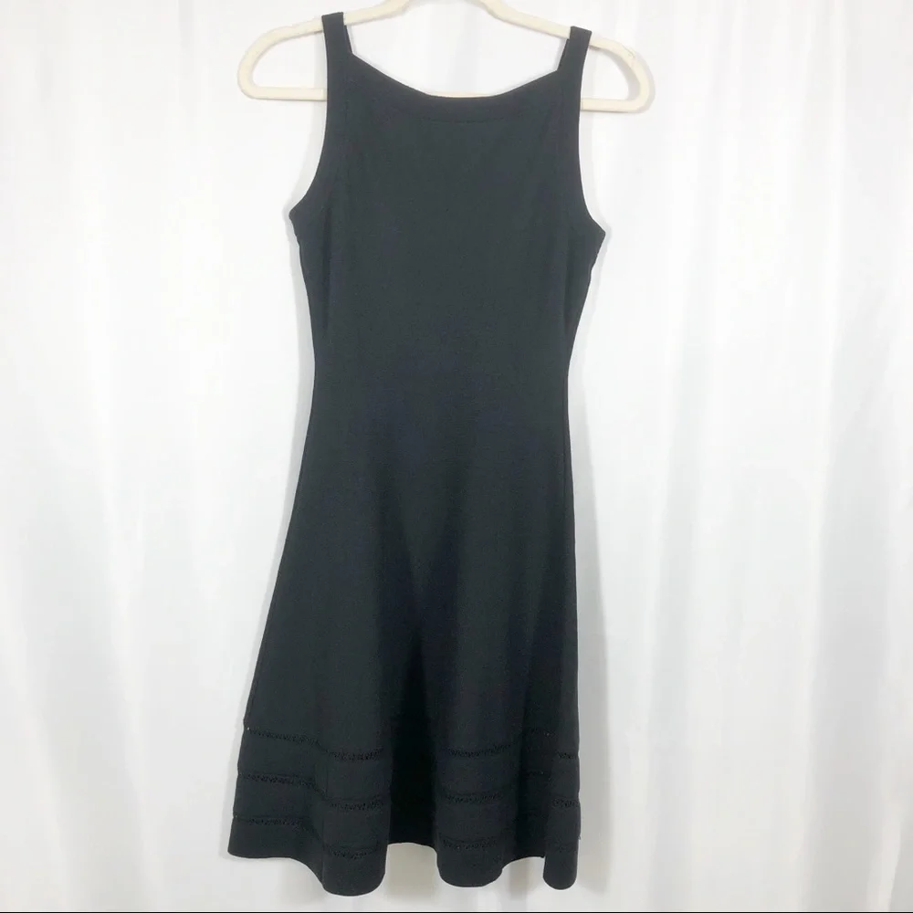 Kate Spade Open Cable Knit Sweater Dress: Black